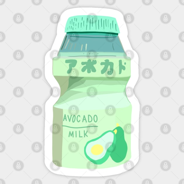 Avocado milk Sticker by Artofcuteness